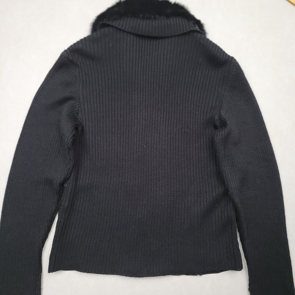 Vtg Black Suede Leather Patchwork Jacket Fur Coll… - image 7